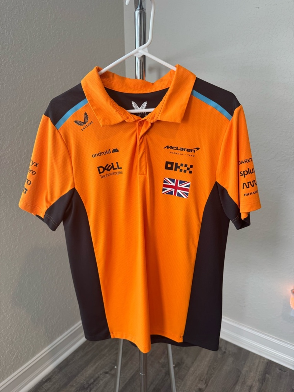 McLaren Men's Orange & Black Team Polo
